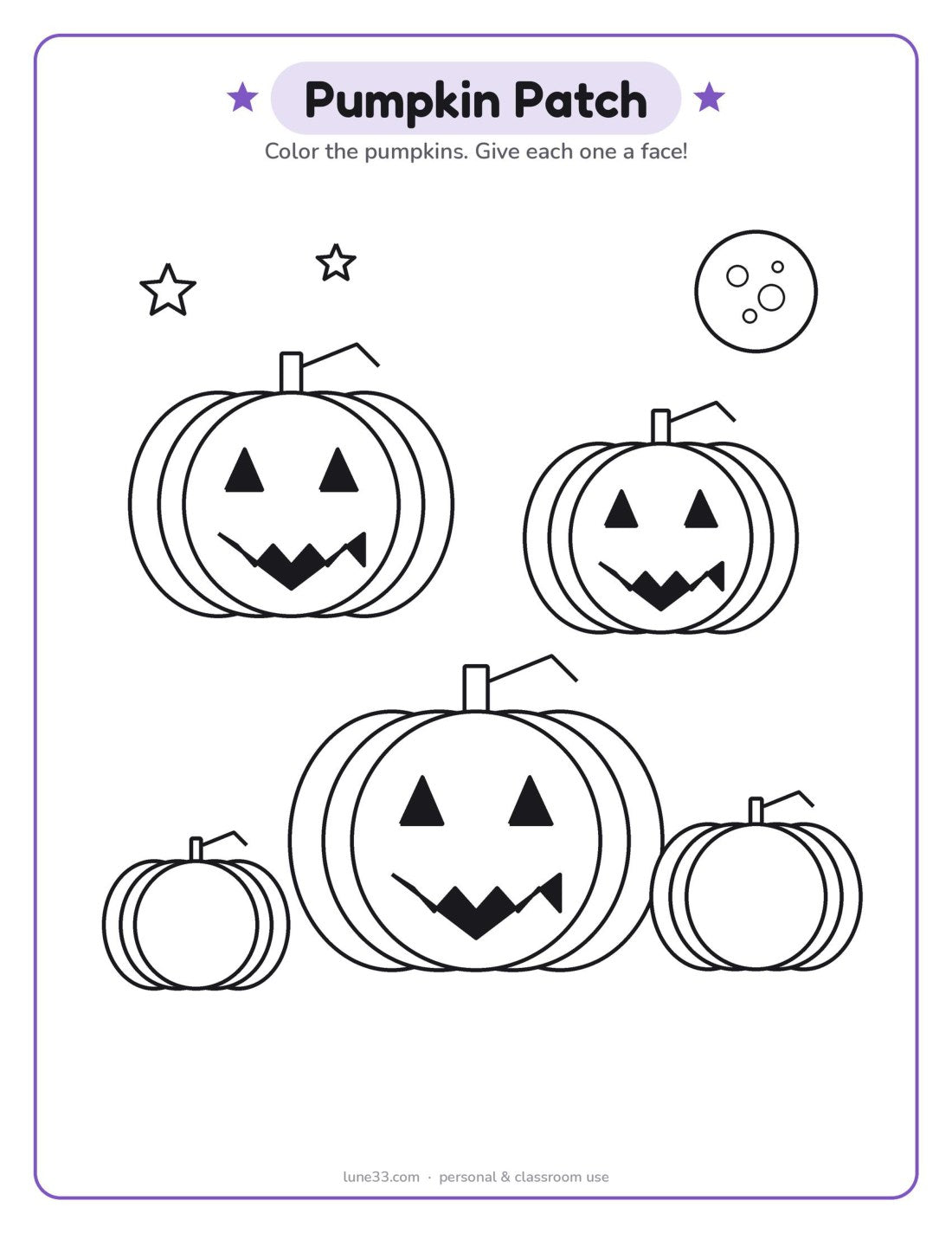 Pumpkin Patch coloring, from the free sample